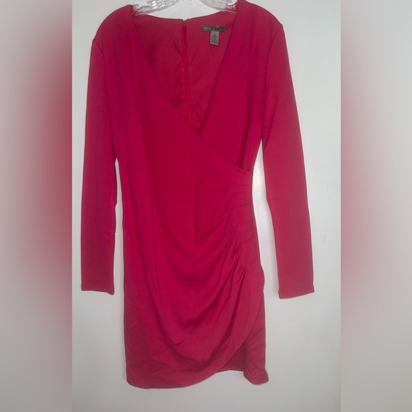 Love By Design Dresses & Skirts - Love x Design Coral Long Sleeve Midi Wrap Dress Size S